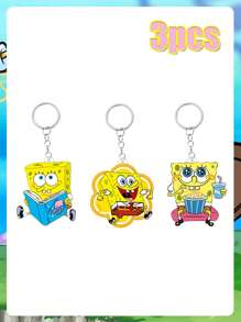 SPONGEBOB Spongebob SquarePants Cartoon Key Chains, Small Items, Bags, Pendants, Couple Transparent Acrylic Key Chains, Cartoon Rainbow Key Chains, Wallets, Schoolbags, Backpacks, Crossbody Bags, Bracelets, Luggage, Halloween, Christmas Gift Key Chains, Pendants, Birthday Gifts, Festival Gifts