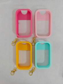 Capa de Silicone com Chaveiro Compatível com Borrifador de Álcool em Gel, Capa Protetora com Chaveiro para Névoa e Névoa Brilhante, Acessório de Borrifador (Sem Frasco de Borrifador)/Borrifador + Chaveiro de Silicone Acessórios de Carro Encantos de Bolsa Escola Fofo Gótico Y2k Porta-Crachás com Suporte para Carro Encantos de Bolsa