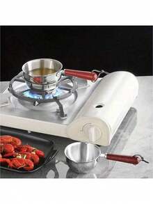 Stainless Steel Mini Oil Pot, Multi-Function Oil Heating Pot For Home Cooking - Silver - View 5