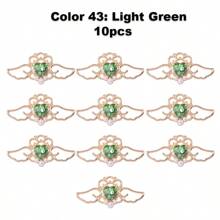 10pcs Mixed Color Baroque Style Alloy Vintage Hollow Out Heart & Wing Shaped Faux Pearl Pendant, Diy Jewelry Making Supplies, For Bracelets, Necklaces, Earrings, Hair Accessories, Wedding Dress, Shoes, Clothes, Collars, Curtains Decoration. 41*20mm Valentines