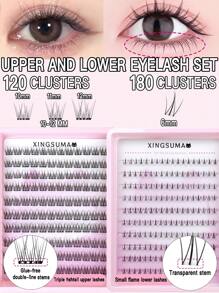 240/120 簇无需胶水无需卸妆单根睫毛 10/11/12mm 混合簇 C 0.07 自然外观 DIY 睫毛延长假睫毛自然簇 Cosplay 睫毛 10 排无需胶水睫毛自然长假睫毛簇适合女性眼睛睫毛簇、睫毛簇、单根睫毛、睫毛、假睫毛 - 黑色 - 查看 16