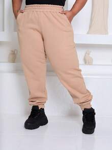 Women's Plus Size Sweatpants - Caqui - Ver 1