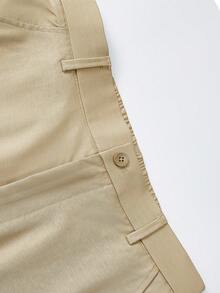 Relaxed Fit Straight Leg Pants For Men, 1-Pack | Breathable Business Casual & Everyday Trousers In Dark Gray/Black | Loose Fit Comfort For Office, Commute & Home - Màu Khaki - Xem 8