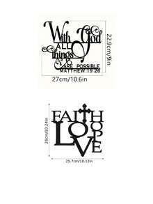 1 Piece Christmas Inspirational Text Metal Wall Painting - Matthew 19:26 Bible Verse For Home, Living Room, Patio Or Garden Decoration, Balcony, Decorative Sculpture, Home Decoration, Room Decoration, Wall Decoration Gift Birthday Graduation. Suitable For Modern Home Decoration, Bedroom Decoration, Bathroom Decoration, Christmas Decorations