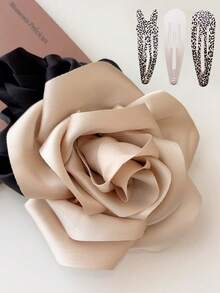 1个/2个/3个/4个/5个/6个装 手工大玫瑰发圈，缎面玫瑰优雅发圈，玫瑰马尾发圈，玫瑰花手链发绳头饰弹力发带 - 彩色 - 查看 25