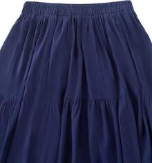 Women's Summer Long Flowy Renaissance Skirt With Pockets - Boho High Waist A-Line Maxi Skirt,Vacation Outfits Women,Valentine Outfits For Women,Street Photography - 藏蓝色 - 查看 3