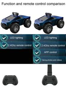 带摄像头的漂移遥控玩具车，480p摄像头，实时图像传输，APP控制，带灯，2.4G遥控器，适合男孩女孩，万圣节，圣诞节礼物 - 彩色 - 查看 5