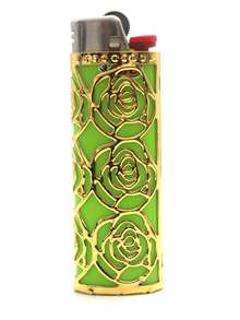 1pc Hollow Rose Design Metal Lighter Holder, Suitable For BIC J6 Lighter, (For BIC J6 Only), Lighter Case Cover, Smoking Accessories