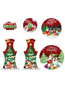 1 Juego de 3 niveles de soporte para cupcakes con decoración de tema navideño, mesa de postres de Feliz Navidad, soporte de exhibición de papel para cupcakes y postres navideños, torre de postres de frutas, apto para Navidad, fiestas temáticas, mesas de postres