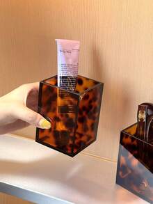 1 Stück Schildpatt-Leopardenmuster handgefertigte Acryl Kosmetikaufbewahrungsbox für Make-up und Schmuck, minimalistischer nordischer Schreibtisch-Organizer Tablett, tragbarer Schminktisch & Frisiertisch Make-up Organizer, Mehrkammer Schmuckschatulle, platzsparender klarer Acryl Kosmetikkoffer, schickes Schildpatt-Muster im Ins-Stil, ideales Geschenk für sie, Geburtstag, Brautjungfer, Feiertage, Rückkehr zur Schule Deko für Studentenwohnheim, Herbst Halloween Feiertag Dekoration Zuhause - Leopardenmuster - Übersicht 2