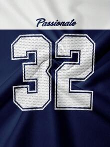 Men's Casual Numeric 32 Print Crew Neck Sweatshirt, Everyday Wear, Spring/Autumn - Multicolor - View 3