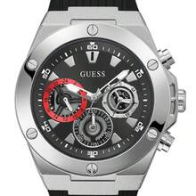 Guess Đồng hồ đa năng dành cho nam, thép không gỉ, thiết kế độc đáo, đồng hồ kim, trông đẹp trai và đa năng, phong cách công sở thường ngày, thích hợp đeo hàng ngày, làm quà tặng cho cô ấy và anh ấy, Ngày của Cha, ngày kỷ niệm. GW0417G3 - màu đen - Xem 2