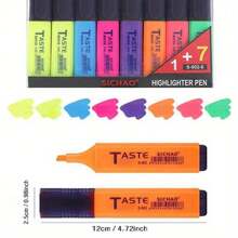 Shuttle Art Pastel Highlighters, 8 Assorted Macaron Colors Highlighter Pens, Chisel Tip Dry-Quickly  Highlighter Markers For Adults In The Home School Office