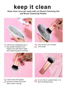 Real Techniques Mini Reisegrößen Experten Gesichts Make-up Pinsel für Foundation in Roségold, Multifunktions Gesichtspinsel für flüssige, cremige und pudrige Make-, einzigartiger Bubble Pinsel Kopf, synthetische Borsten, 1 Stück