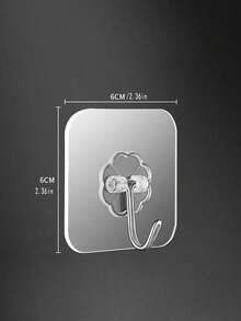 Móc treo tường trong suốt, chống thấm nước, có thể tái sử dụng, không mối nối, thích hợp sử dụng cho mục đích nặng nhọc trong nhà bếp, phòng tắm, văn phòng. - trong suốt - Xem 2