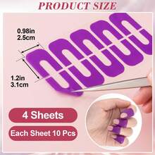 1pack/10pcs Nail Polish Protector For Fingers, U Shape Latex Nail Polish Barrier, Peel Off Skin Cuticle Protector, Purple Nail Guard Tape For Nail Stickers, Painting, Manicure - 紫色 - 查看 7