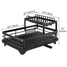 SIDIANBAN Double-Layer Dish Drying Rack, Kitchen Sink Dish Drainer, Drying Rack With Drainage Board, Detachable Bowl Rack, Kitchen Storage, Multifunctional Storage And Drainage, Sink Countertop Cup Holder