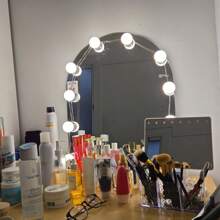 梳妆镜灯，3 色化妆灯 4/6/10/12/14 LED 灯泡可调光 USB 供电镜面灯适用于浴室梳妆台展示柜，USB 插入式使用，用于日常化妆补光