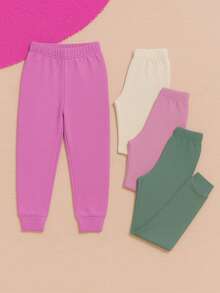 KIt com 3 Calças de moletom infantil juvenil agasalho uniforme - Pink - Visão 1