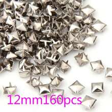 50 件/100 件/160 件/220 件方形金字塔铆钉适用于服装包包皮鞋朋克摇滚珠宝工艺品，4 爪金属钉头铆钉配饰