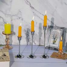 1/3 chân nến kim loại phong cách châu Âu sáng tạo cổ điển, thiết kế đơn giản, trang trí đám cưới, tiệc bar, phòng khách, trang trí phòng ăn - Bạc - Xem 11