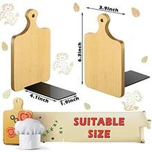 Wood Bookends, Kitchen Cookbook Bookends Quality Cutting Board Decorative Wooden Book Ends For Office Files Magazine Kitchen Books(Beech) - cây sồi - Xem 3