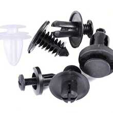100pcs/Set Car Clips, 6 Universal Sizes, Black Nylon Material, Bumper Fasteners + Grommets + Clips, Car Fastener Accessories