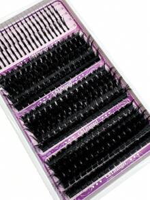 20 Rows 10-20mm D/DD Curly Spike Lash Clusters + 60D 80D 100D/120D 140D 160D Manga Eyelash Clusters 0.07 Anime Cluster Eyelash Extensions Clusters Lashes Lash Spikes Fairy Lash Clusters With Spikes Individual Lashes For Beginners, Reusable, Suitable For Parties, Weddings, Dates, Halloween And Daily Wear - 黑色 - 查看 8