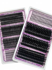 20 Rows 10-20mm D/DD Curly Spike Lash Clusters + 60D 80D 100D/120D 140D 160D Manga Eyelash Clusters 0.07 Anime Cluster Eyelash Extensions Clusters Lashes Lash Spikes Fairy Lash Clusters With Spikes Individual Lashes For Beginners, Reusable, Suitable For Parties, Weddings, Dates, Halloween And Daily Wear - 黑色 - 查看 4