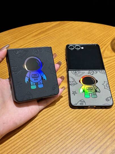 1 pieza Funda plegable para teléfono con diseño de astronauta de moda y casual, adecuada para Samsung Galaxy Z Fold 7, Galaxy Z Flip 7, Galaxy Z Flip 6, Galaxy Z Flip 5, Galaxy Z Fold 6, Galaxy Z Fold 5, Galaxy Z Fold 4