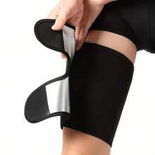 Adjustable Black Leg Sleeve, Leg Shaping Sleeve, Sports Thigh Sleeve, Suitable For Cycling, Running, Basketball - Silver - View 4