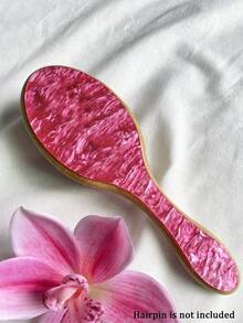 1件个性化女士时尚亚克力闪光大理石纹理名字定制发梳，独特的伴娘礼物，定制伴娘发饰，圣诞节美容配饰，少女时代 - 彩色 - 查看 12