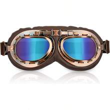 Cosplay Goggles Steampunk Motorcycle Goggles Costume Retro Pilot Style - Braown - 閃光燈鏡頭 - 查看 12