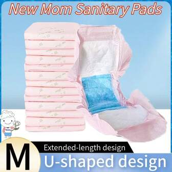 Extra Long 450mm (10 Pads, Size M),Maternity Pads Super Soft Type - Postpartum Lochia Care