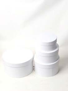 4pcsRound Gift Box, Flower Box, Gift Packaging Box, Suitable For Teacher's Day, Mother's Day, Father's Day, Valentine's Day, Christmas(There Are Slight Color Differences Between Different Batches Of Products, But The Quality Remains Unchanged)