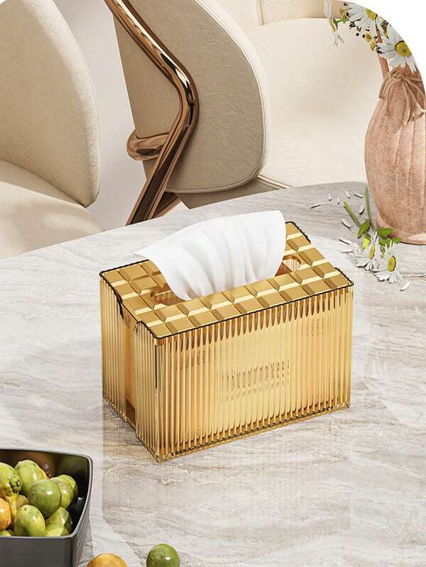 1pc Nordic Style Transparent Tissue Box With Large Capacity And Dust-Proof Design, Perfect Minimalist Tissue Paper Organizer For Living Room, Bedroom, Dining Room, Home Decor Storage Solution, Modern Clear Acrylic Container For Napkin Organization