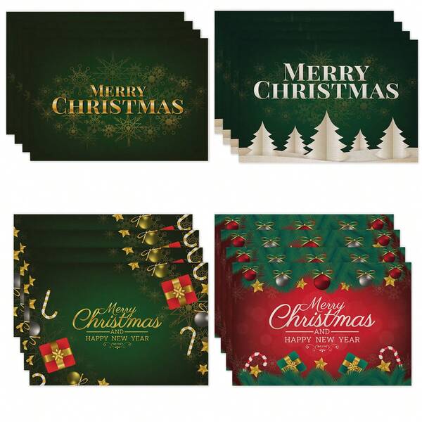 4 pièces Sets de table de Noël résistants à la chaleur, résistants à l'huile et aux taches, dessous de vase beige, tapis pour tasses à café, lavables, faciles à nettoyer, essuyables, antidérapants, résistants à la chaleur, convenant pour la chambre, la table à manger, la maison, la décoration de fête, idéal pour les vacances, les fêtes, les rassemblements, les anniversaires, les mariages, les cadeaux, les dîners, l'extérieur, les pique-niques