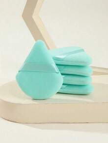 Éponge de maquillage triangulaire verte turquoise réutilisable, outil de maquillage polyvalent pour fond de teint, crème, BB crème, écran solaire, coussin et blush - alternative parfaite aux pinceaux de maquillage, libère vos mains, cadeau de Noël idéal, maquillage, pas cher, décoration de chambre, coiffeuse, voyage, chambre à coucher, accessoires de maquillage, tampon, mélangeur de maquillage, tampon de poudre, éponge de maquillage