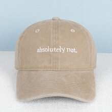 Absolutely Not Embroidered Baseball Cap - Vintage Washed Cotton Slogan Hat Adjustable For Men & Women (Streetwear & Attitude) - Màu Khaki - Xem 2