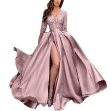 Custom Bulk New European And American Women's Clothing Independent Station Gold Stamping Large Hem Sexy Long Dress Evening Party Gown - 紅色 - 查看 6