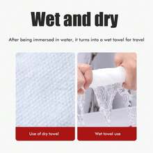 20Pcs Travel-Sized Pure Cotton Compressed Towels Individually Packed, Portable For Face And Hand Wiping