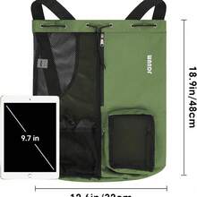 New Swim Bag Mesh Drawstring Backpack With Wet Bag For Beach, Gym And Workout Gear Bag - Green - View 4