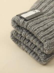 1双纯色加厚保暖针织笑脸冬季必备百搭儿童手套 - 彩色 - 查看 8