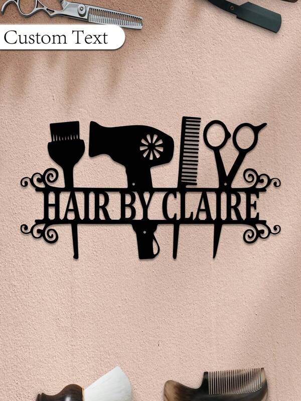 1pc Custom Hair Salon Metal Wall Art Personalized Hair Stylist Name Sign Home Decor Hairdresser Decoration Barbershop Gift, Hairdresser Metal Wall Art Decor Wall Hanging, Funny Inspirational Saying Sign, Modern Home Decor, For Hairdresser, Dining Room, Garden Room, Barbershop Decor, Ideal Gift Gifts Birthday Graduation,Multi-Functional, Anti-Mold,Ornamental,Exquisite,Stylish,High-Quality,Adorable,Modern,Custom,Unique,Personalized,Ideal Gifts For Him,Ideal Gifts For Her,Her,Boyfriend,Girlfriend,Dad,Mom,Family,Friends,Son,Daughter,Kids,For Anniversaries,For Birthdays,For Housewarming,For Graduation,Kitchen,Dining Room,Bedroom,Office,Living Room,Home,Garden,Tea Room,Home Decor,Home Harmony