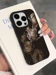 WeiMi 1pc Fashionable White Rose Pattern Waterproof Anti-Fall Anti-Slip Soft Phone Case Protective Cover Compatible With Apple, And Phones - Multicolor - View 5