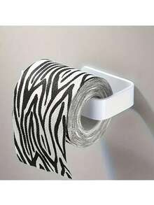 1 Toilet Paper Holder, Suitable For Bathroom And Kitchen, Bathroom Wall And Door Paper Practical Necklace, Seamless Double-Sided Tape, Available In Two Colors, Black/White, Bathroom Accessories, Bathroom Paper Rack, Kitchen Accessories, Dormitory Essentials, College Students Returning To School Essentials, Dormitory Paper Rack. Bathroom Accessories Bathroom Tools