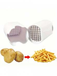 1 件手动黄瓜/土豆切片机，创意水果蔬菜切碎机，厨房小工具，用于切片、切丁、切丝洋葱、土豆、水果和蔬菜 - 白色 - 查看 1