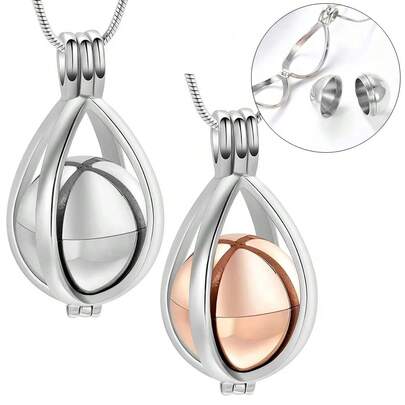Pingente de lágrima de aço inoxidável para urna de cremação, colar de memória para cinzas de cremação, perfume para cabelo, areia, joia memorial para animais de estimação humanos
