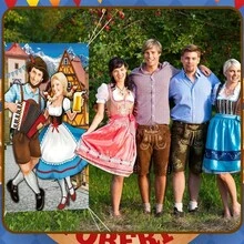 2D Door Flag, Vivid, Oktoberfest Couple Photo Door Flag, 180 X 90 Cm Polyester Bavarian Background, Theme Party Decor, German Festival Supplies, Party Background Decoration