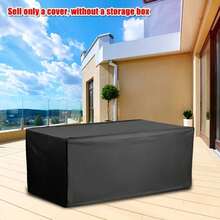 1pc Outdoor Patio Box Cover - Durable Oxford Fabric, Adjustable Drawstring Closure, Weather-Resistant Furniture Protection For Garden Storage And Outdoor Furniture, Outdoor Furniture Cover
